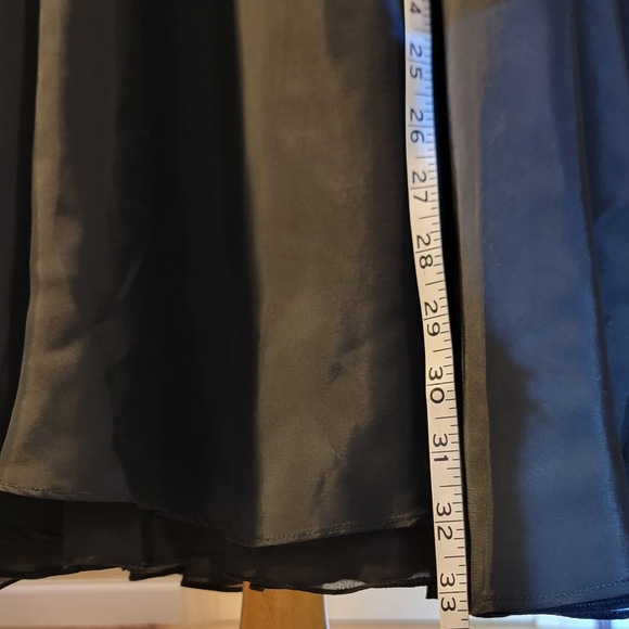 Oleg Cassini Black Tie Black Silk A-Line Maxi Skirt Size 12 - Picture 12 of 16